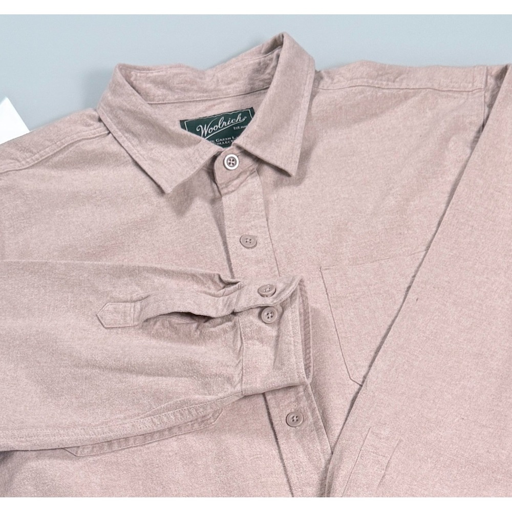 WOOLRICH Solid Beige 100% Cotton Mens Green Label Collection Casual Shirt - XXL